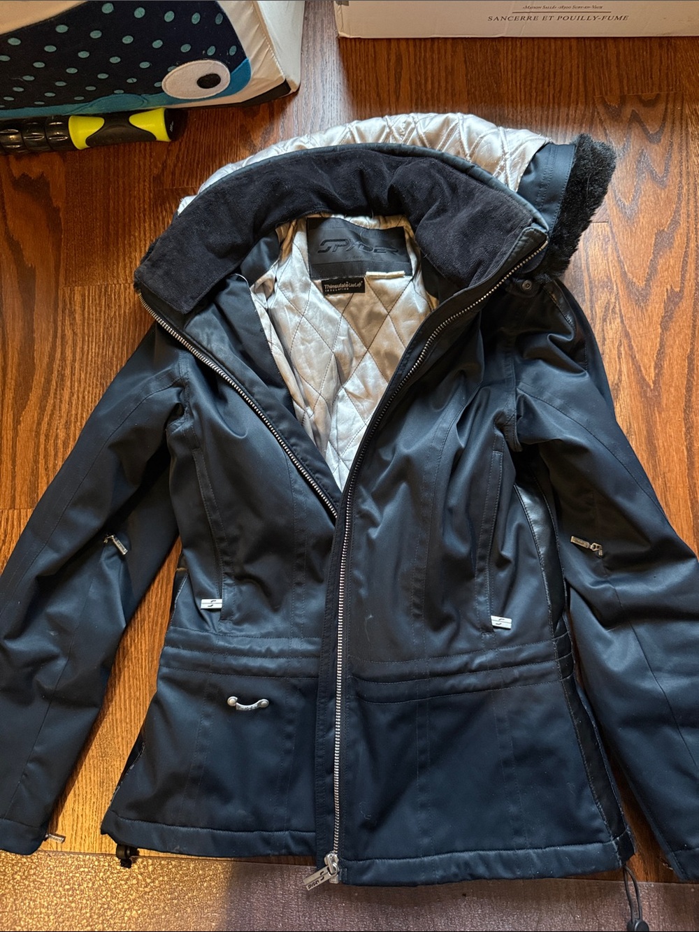 Spyder XTL Black Ski Jacket with Quilted Silver Lining